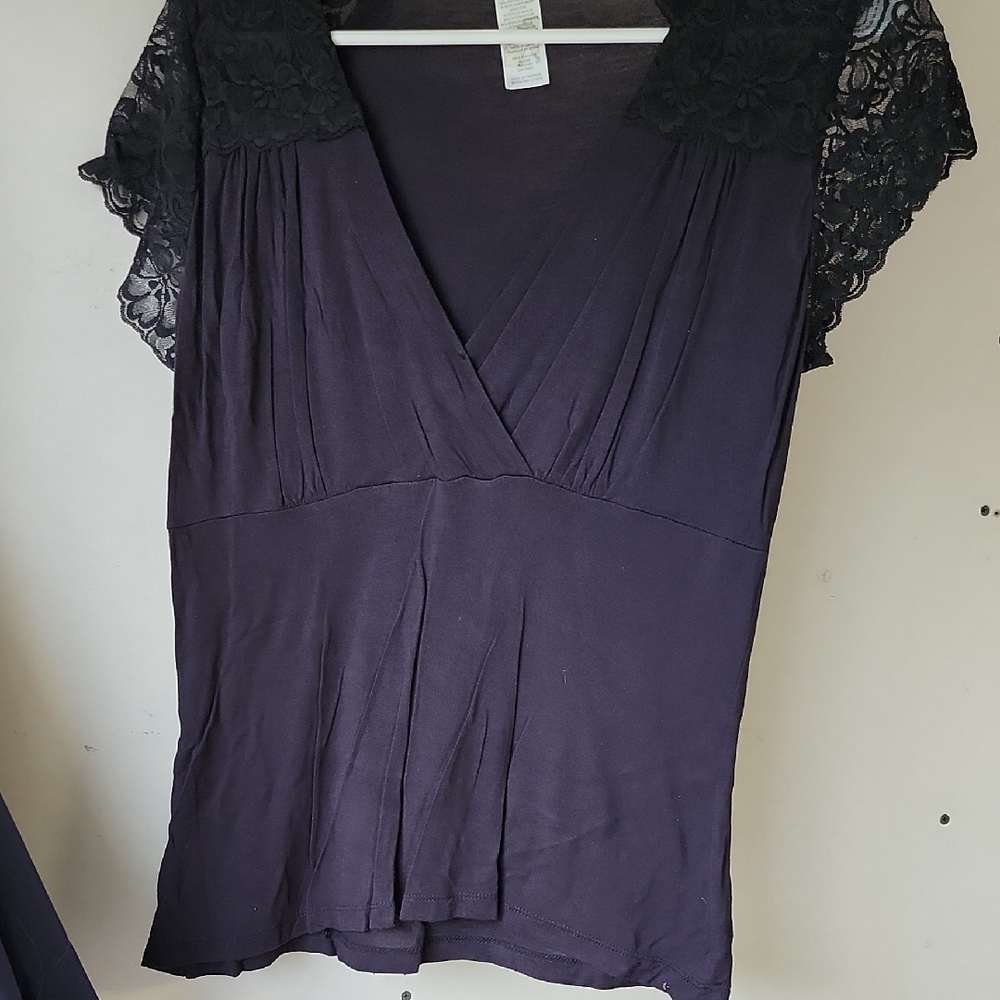 5 For $15 Avon Black Wrap Lace Blouse